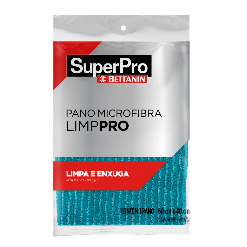 SuperPro Portugal | SuperPro Portugal SuperPro Portugal PANO MICROFIBRA %E2%80%93 LIMPPRO PANO MICROFIBRA %E2%80%93 LIMPPRO | 109 Embalagem do pano de microfibra LimpPro SuperPro Bettanin, referência SP9323